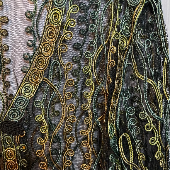 Vintage Valenti Sheer Ornate Filagree Jacket / Cover Up Size M - Picture 7 of 7